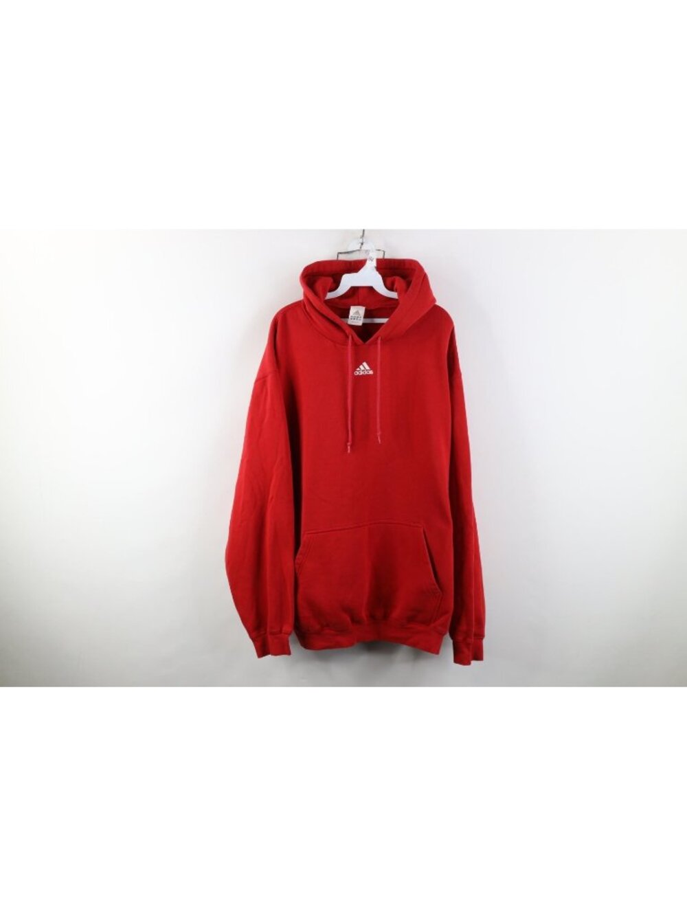 Vintage Y2K 2005 Adidas Mens XL Spell Out Faded Baggy Fit Hoodie Sweatshirt Red